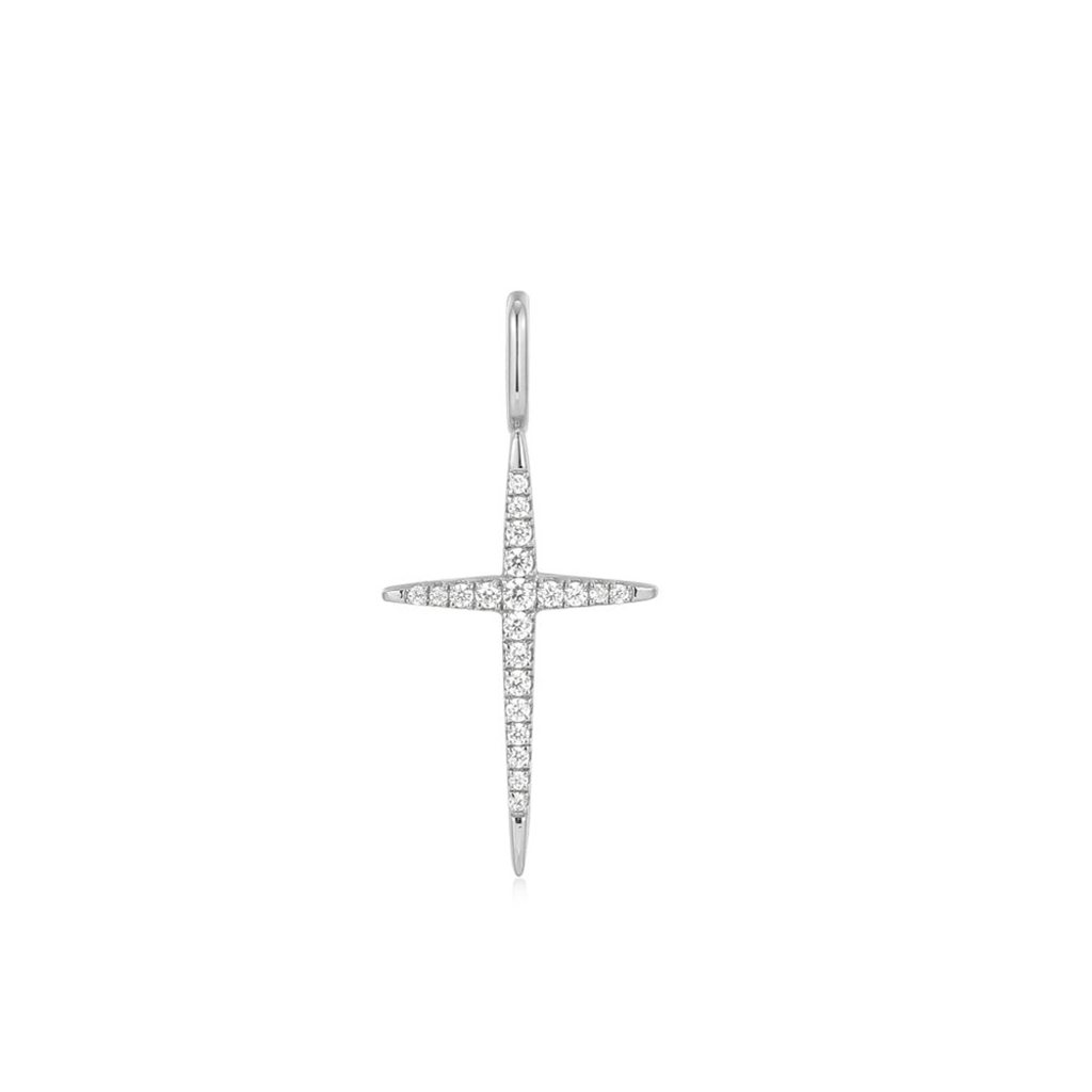 Sterling Silver Cubic Zirconia Cross Charm by Ania Haie