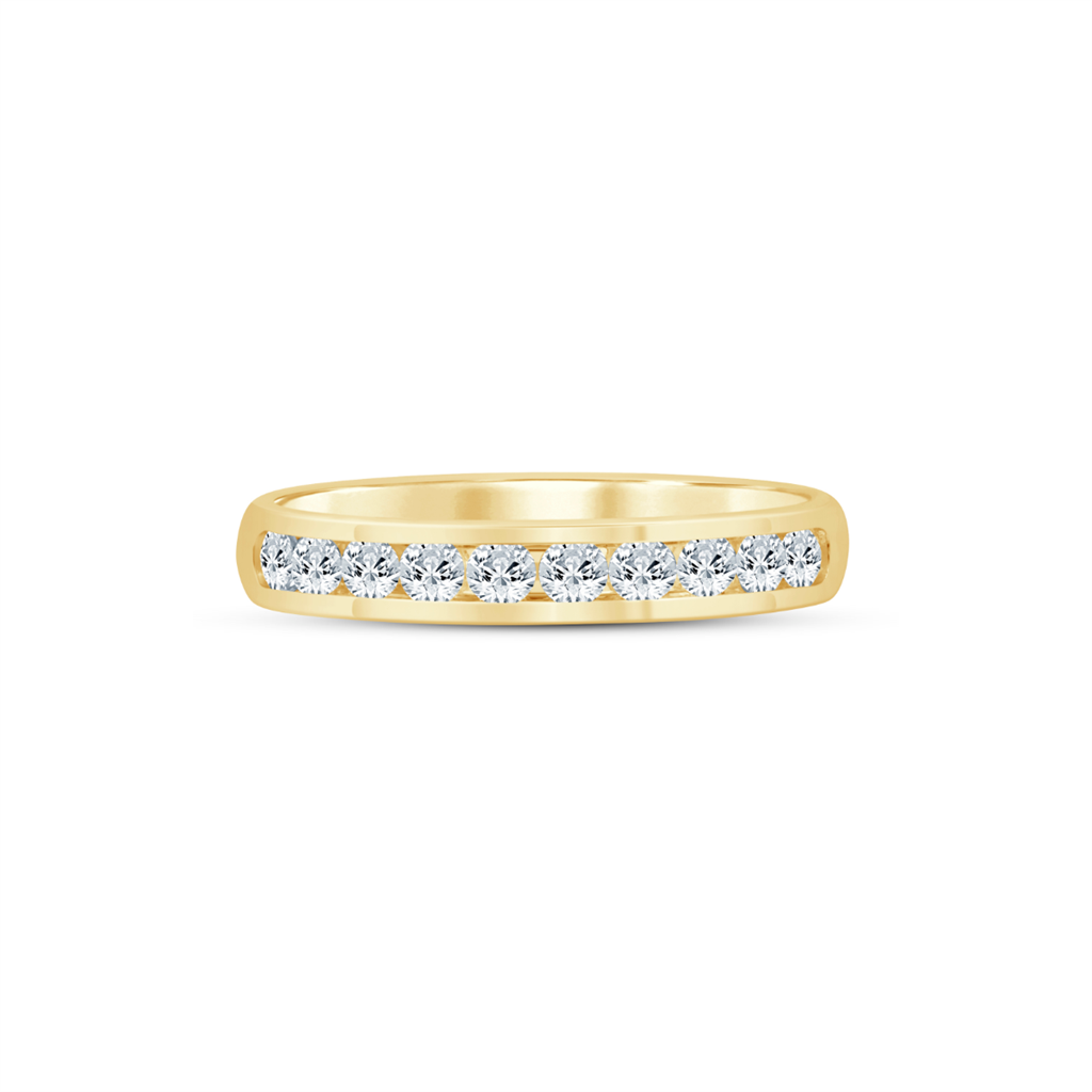 14K Yellow Gold 0.50ctw Round Diamond Classic Wedding Band