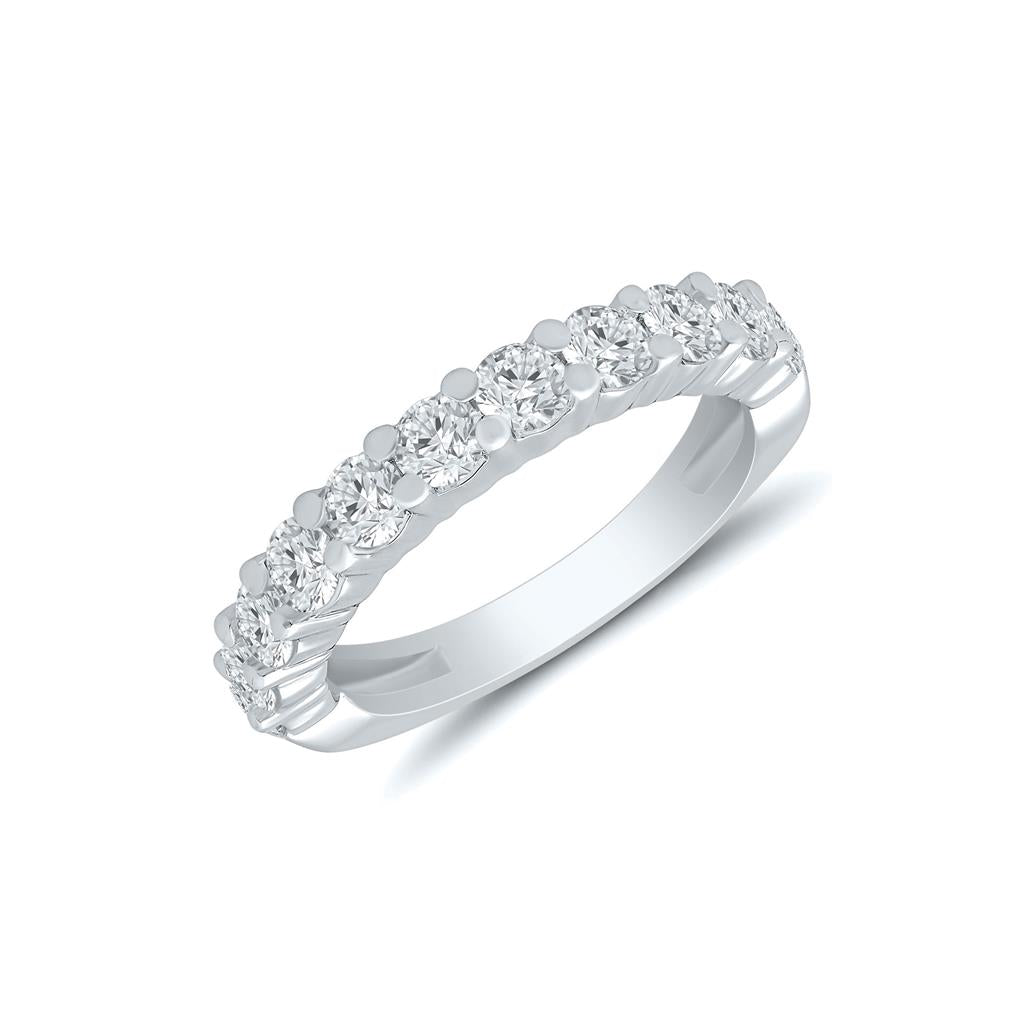 14K White Gold 1ctw Round Diamond Eleven Stone Wedding Band
