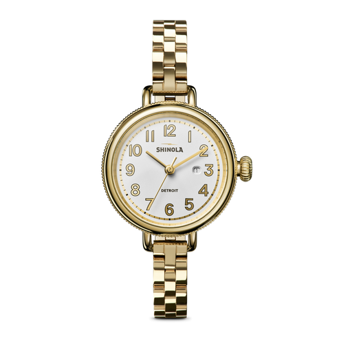 【ゴールデンヒーラー/ヴィーナスルチル/ファントムシトリン etc】内径15cm Shinola Birdy 34mm Light Silver Dial Gold-Tone Women's Watch