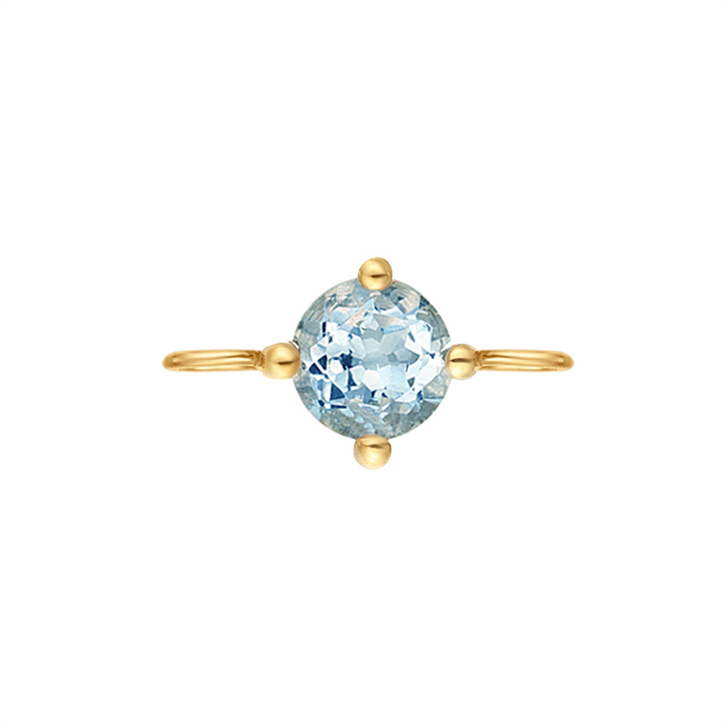 14K Yellow Gold Double Bail Aquamarine Charm by Aurelie Gi