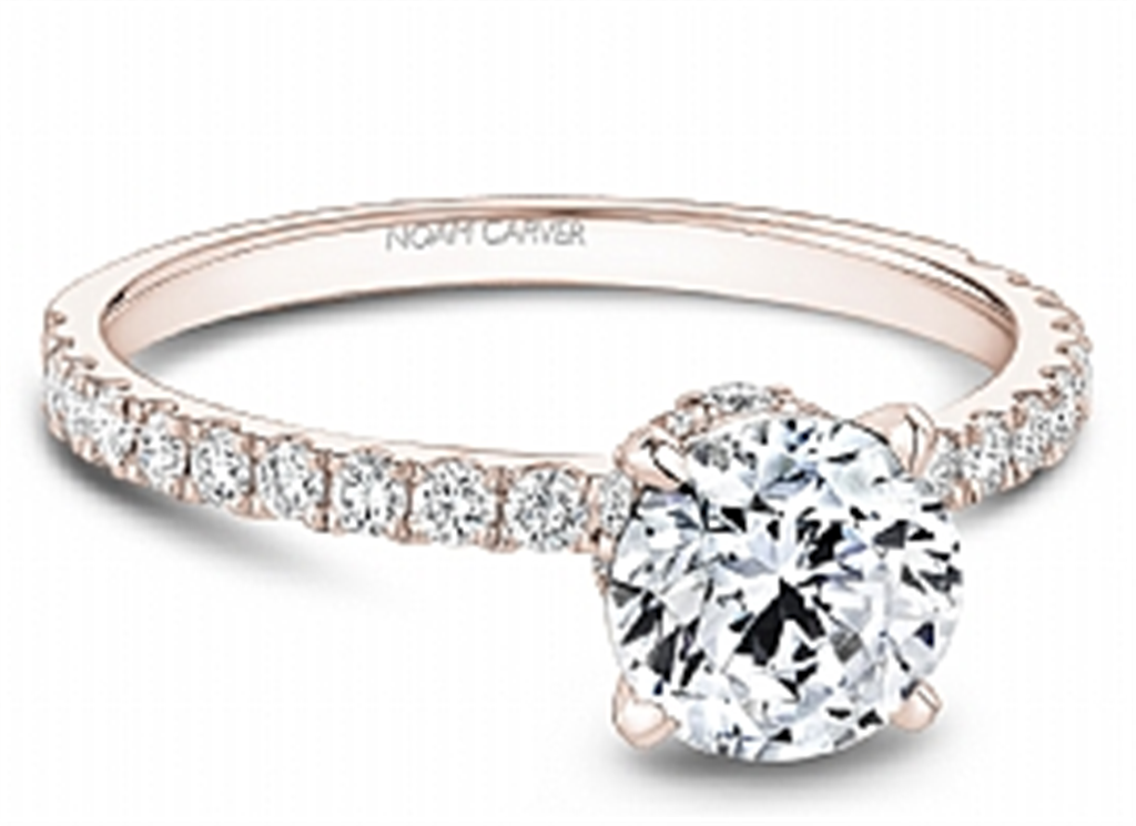 14K Rose Gold 0.45ctw Diamond Classic Engagement Ring Mounting