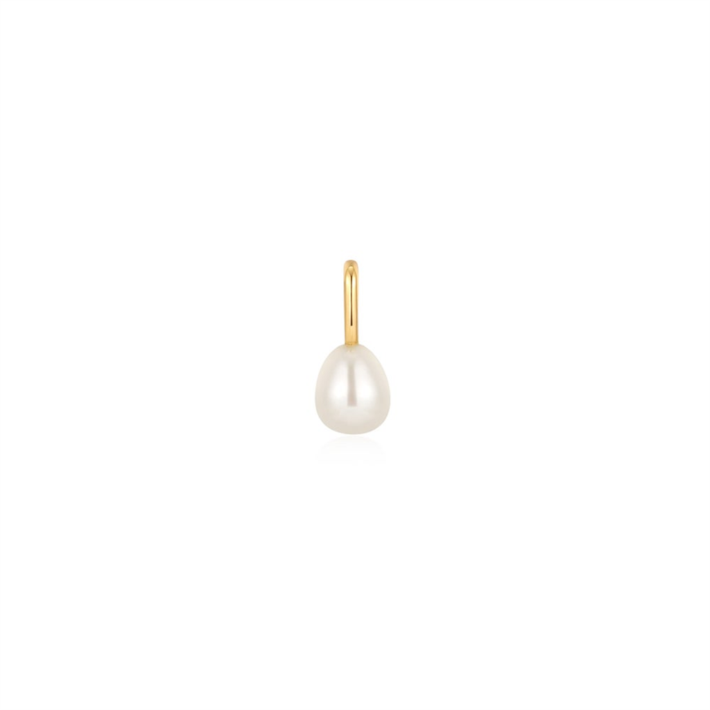 Sterling Silver & 14K Yellow Gold Plated Pearl Solitaire Charm by Ania Haie