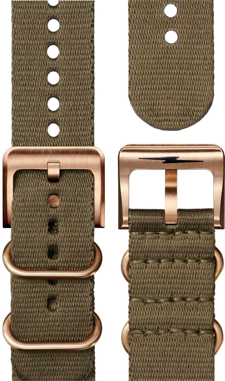 Shinola Monster 43mm Bronze Automatic Black Dial Dive Watch with Leather and Nylon Straps