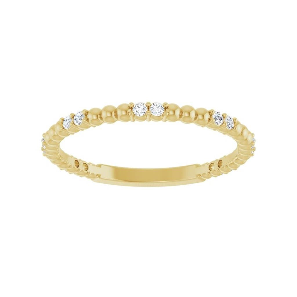 14K Yellow Gold 0.12ctw Diamond Bubble Wedding Band by Stuller