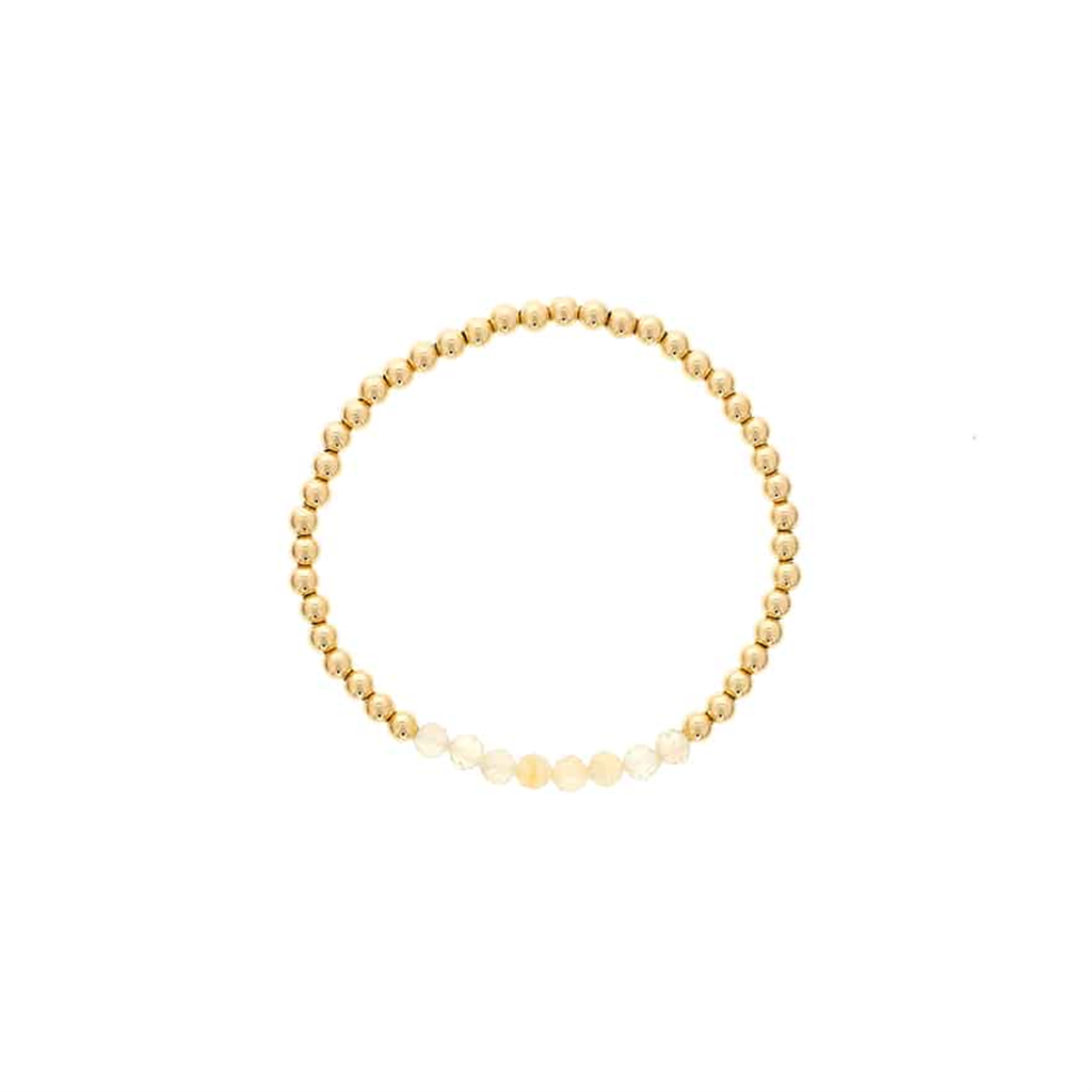 Gold Filled Citrine Bead Stretch Bracelet by Dee Berkley