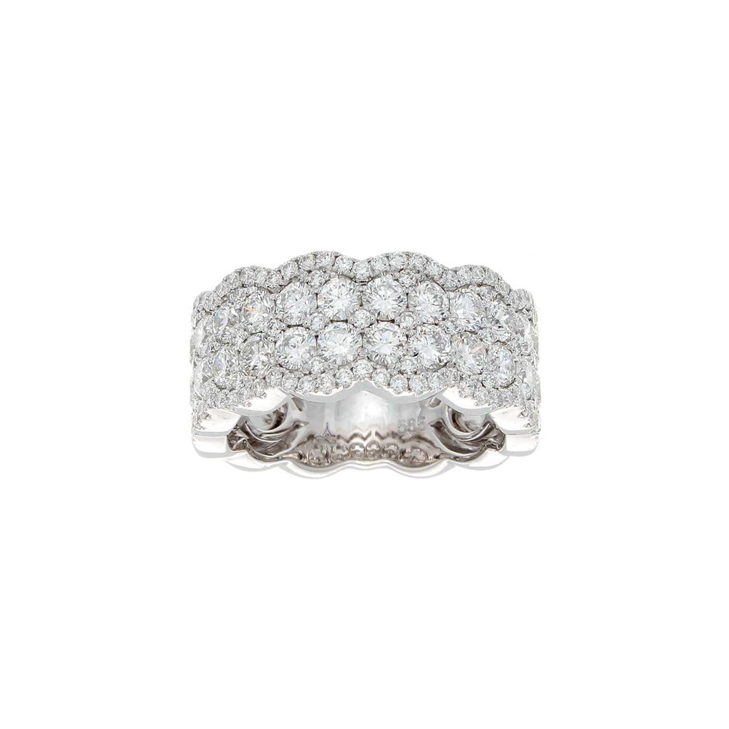 14K White Gold 1.50ctw Diamond Multi Row Ring