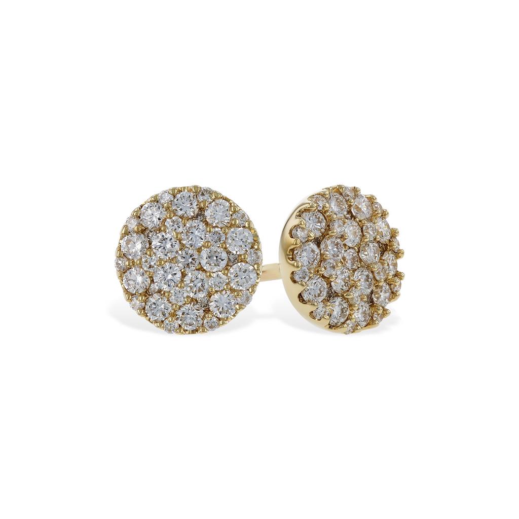 14K Yellow Gold 0.50ctw Diamond Cluster Stud Earrings by Allison Kaufman