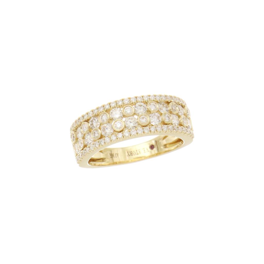 14K Yellow Gold 1.02ctw Diamond Multi Row Ring