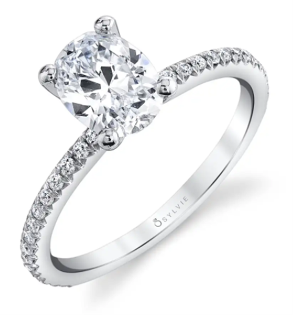 14K White Gold 0.21ctw Diamond Classic Engagement Ring Mounting