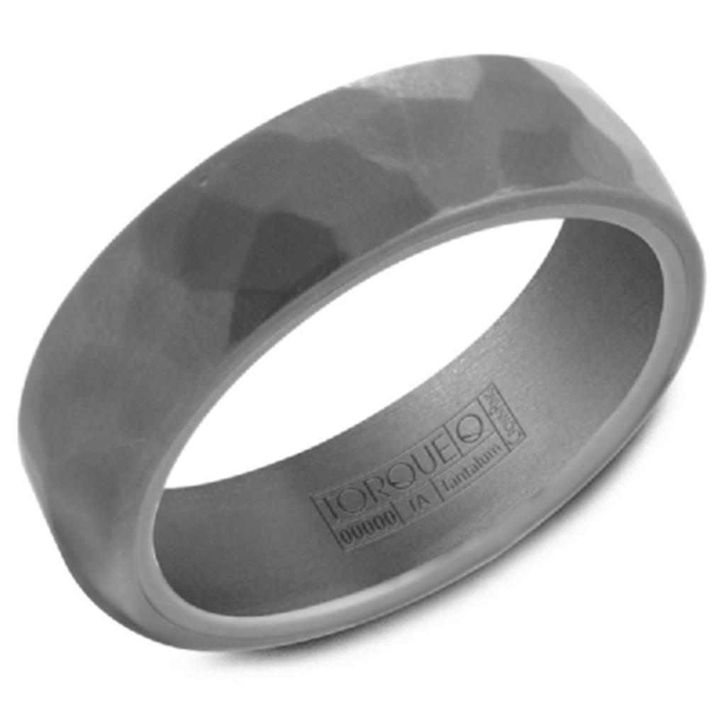 Dark Grey Tantalum Men's Wedding Band by Crown Ring