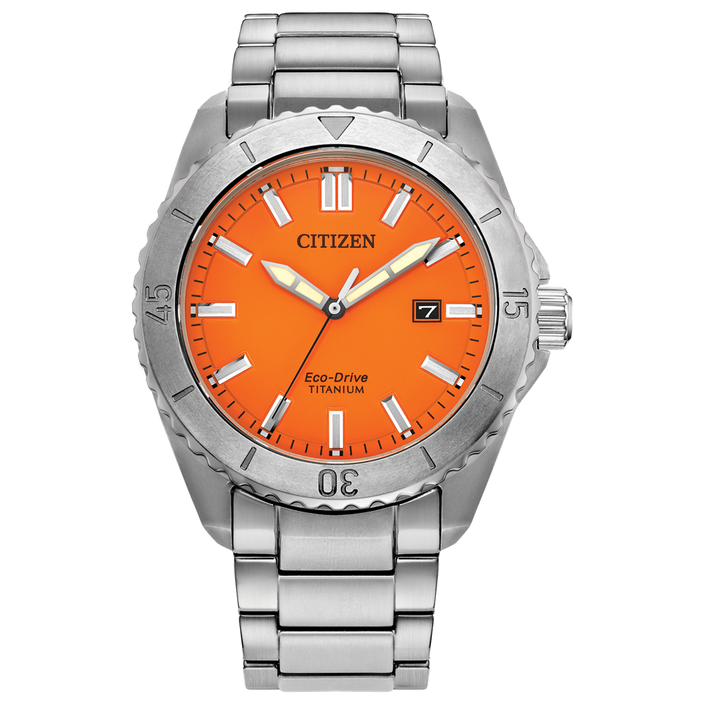 Titanium Eco Drive Orange Dial Brycen Watch by Citizen – Nelson