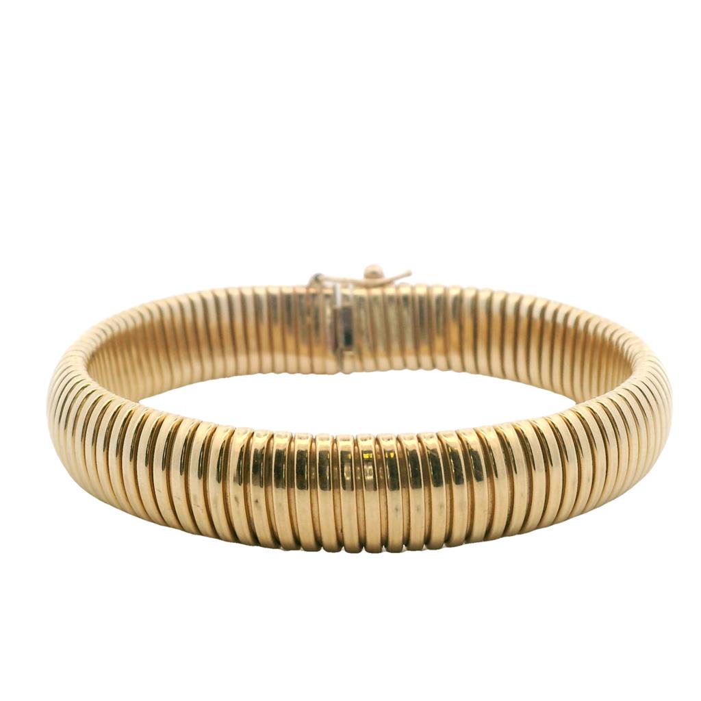 Estate Retro 14K Yellow Gold Tubogas Bracelet
