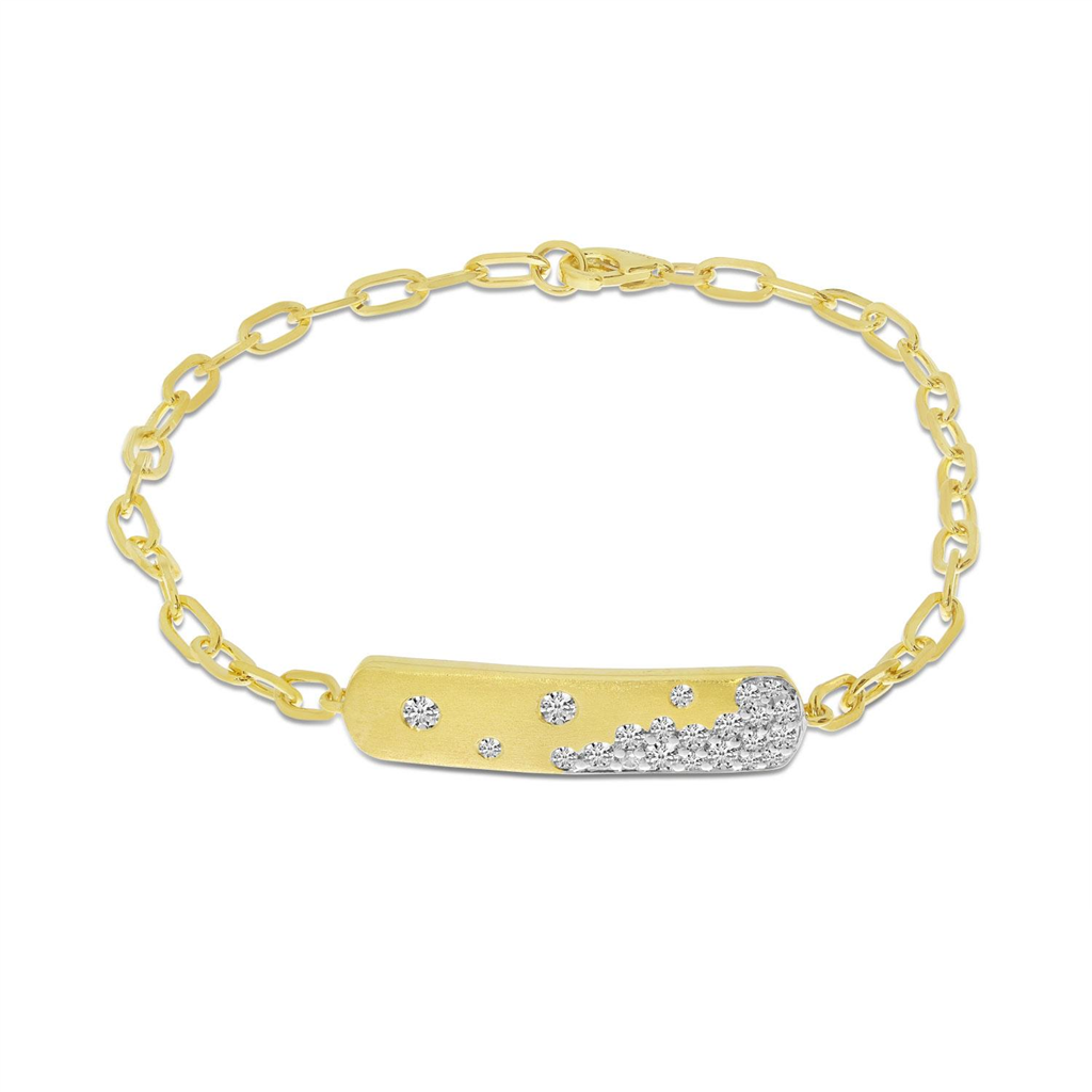 14K Yellow Gold 0.44ctw Diamond Bar Bracelet
