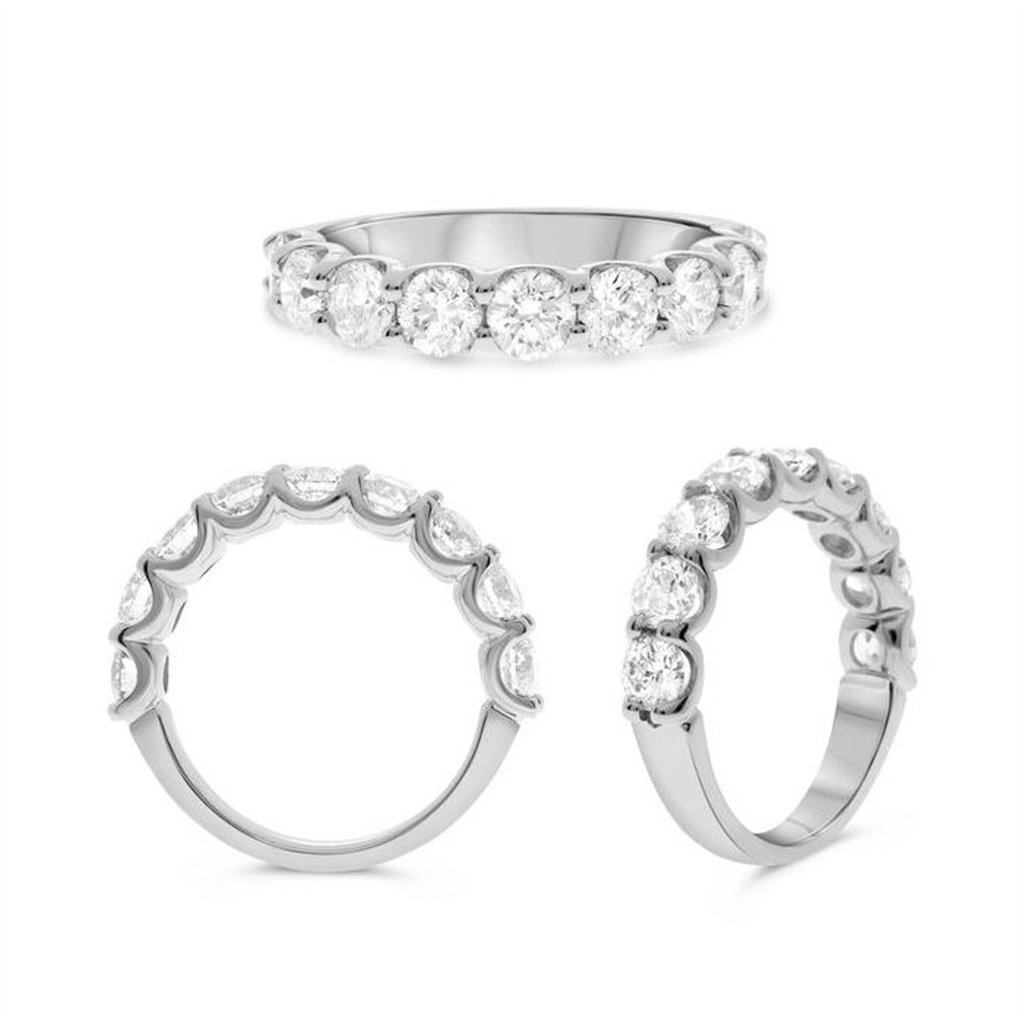 14K White Gold 2 Carat Diamond Wedding Band