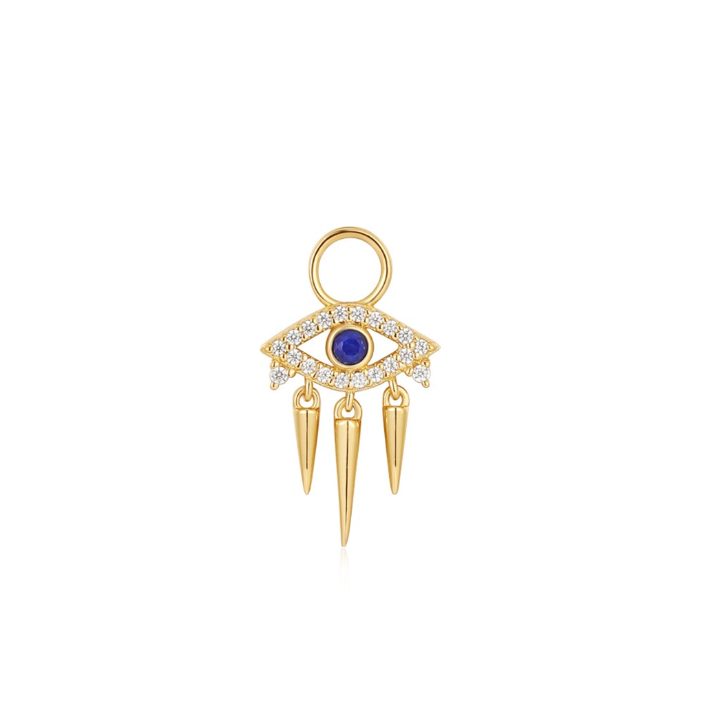 Gold Plated Lapis Lazuli Evil Eye Earring Charm by Ania Haie