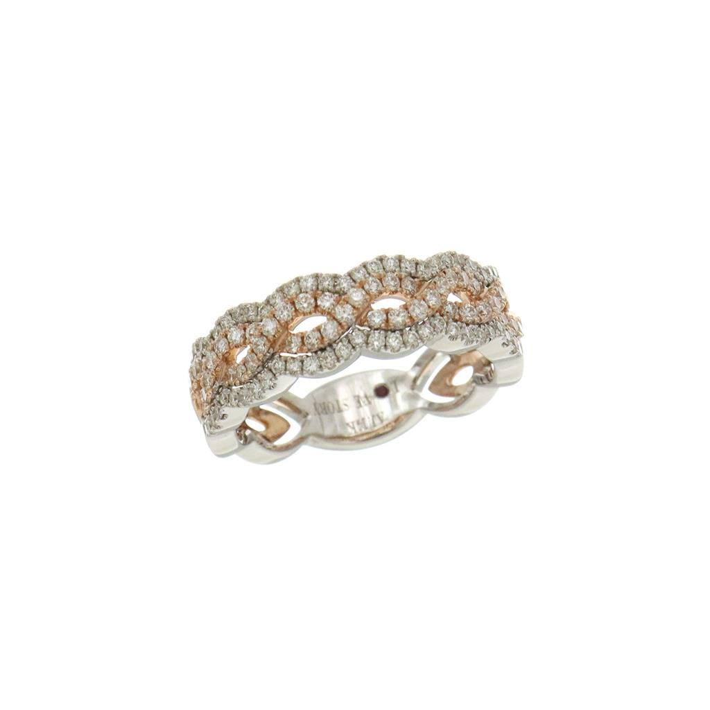 14K Two Tone Gold 0.63ctw Diamond Multi Row Ring