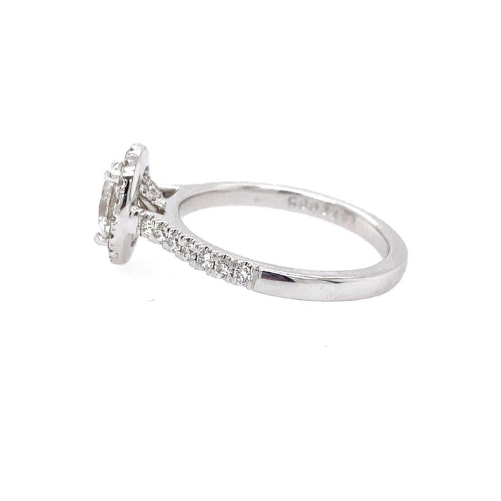 14K White Gold 1.11ctw Oval Diamond Halo Engagement Ring by Martin Flyer