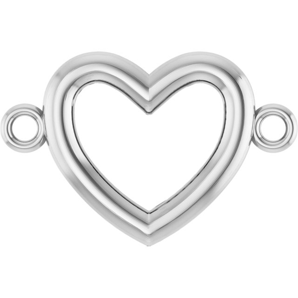 Sterling Silver Permanent Jewelry Heart Bracelet Charm by Stuller