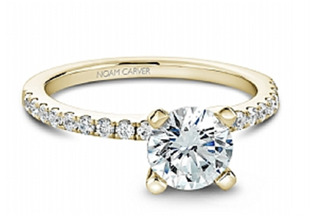 14K Yellow Gold 0.25ctw Diamond Classic Engagement Ring Mounting