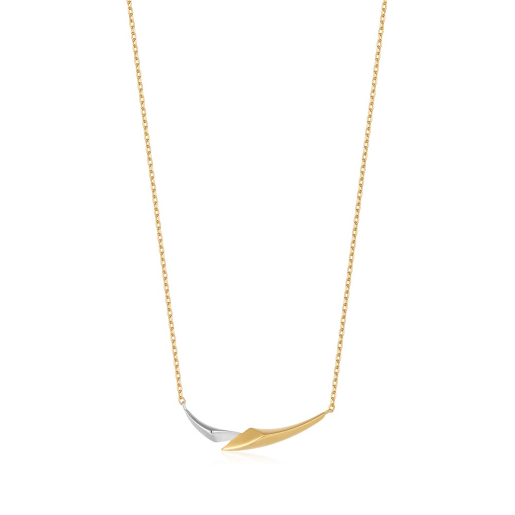 Two Tone Arrow Bar Necklace by Ania Haie