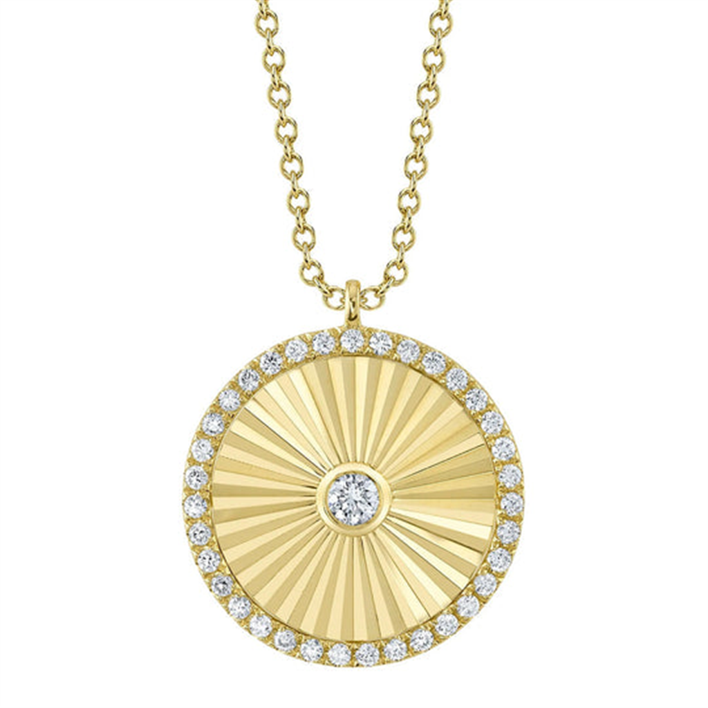 14K Yellow Gold 0.32ctw Diamond Circle Necklace by Shy Creation