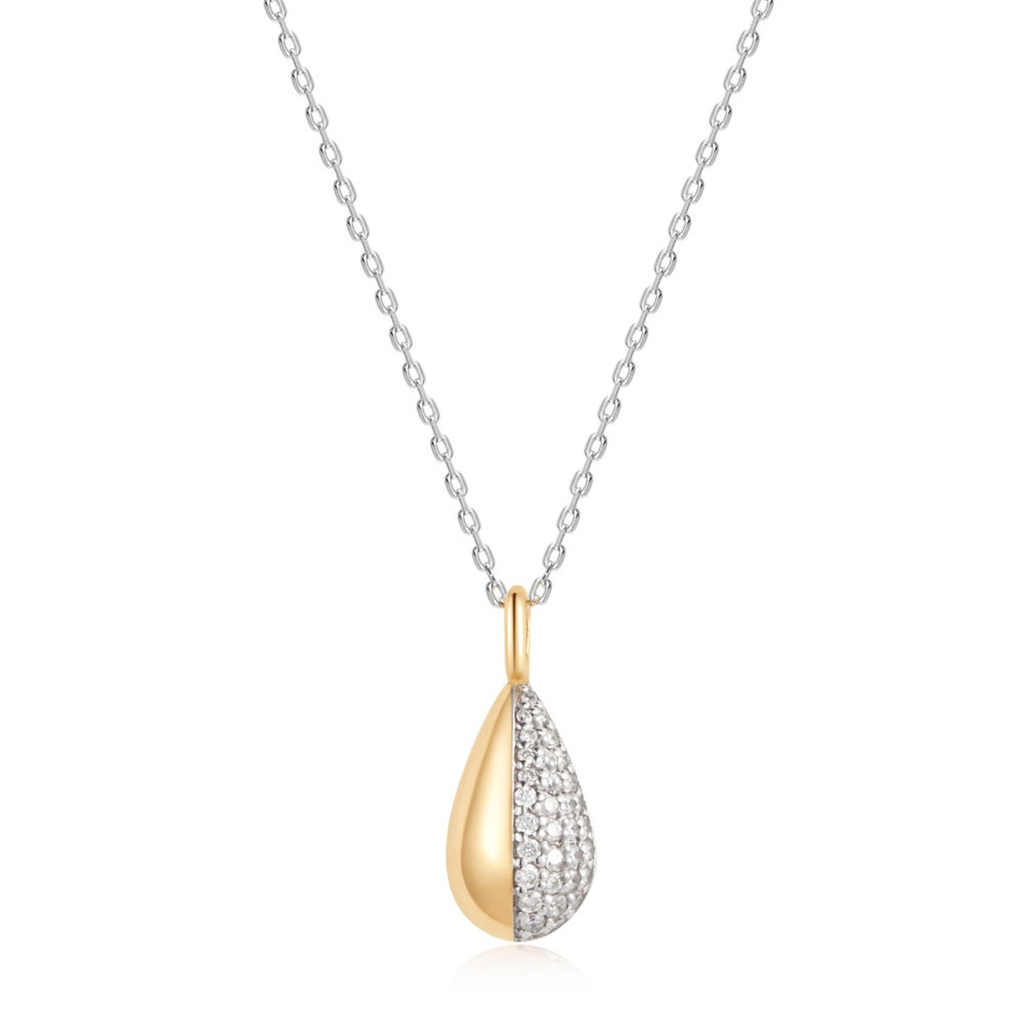 14K Two Tone Gold 0.116ctw Lab Diamond Necklace by Aurelie Gi