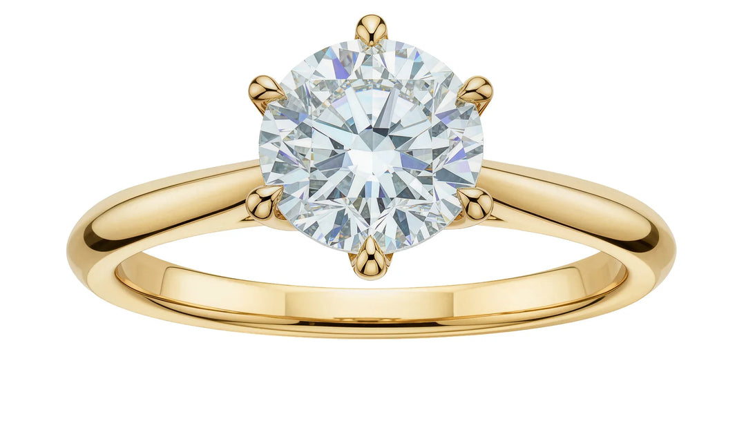 Six-Prong Round Solitaire Engagement Rings: Styles and Design Options