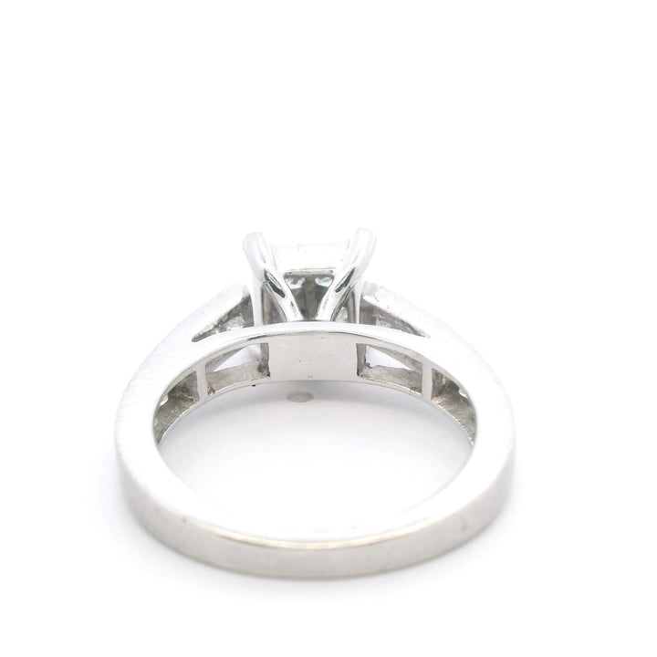 Estate 14K White Gold 0.96ctw Princess Cut Diamond Cluster Engagement Ring