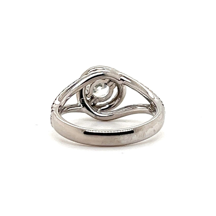 Estate Hearts On Fire 18KT White Gold Split Bypass Diamond Engagement Ring, Contemporary