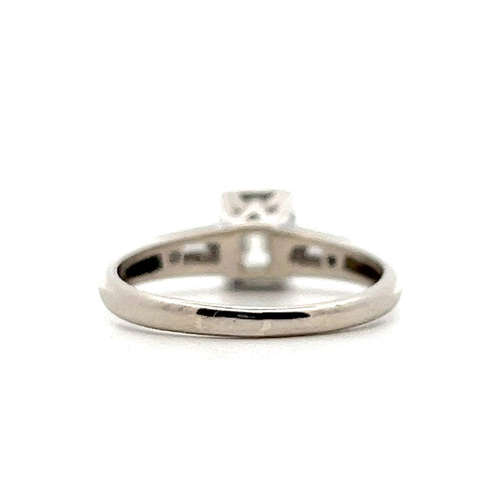 Estate 14KT White Gold Emerald Cut Diamond Engagement Ring, ca. 1950’s