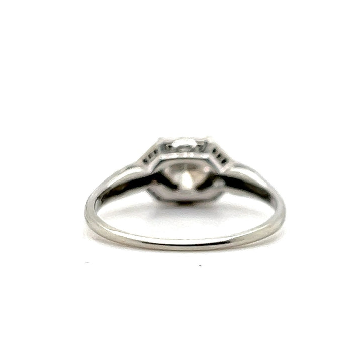 Estate 18K White Gold Transitional-Cut Diamond Vintage Engagement Ring - AS-IS