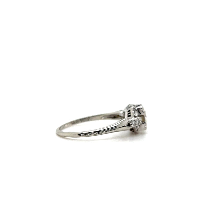 Estate 18KT White Gold Transitional Cut Diamond Engagement Ring, ca. 1930’s (As-Is)