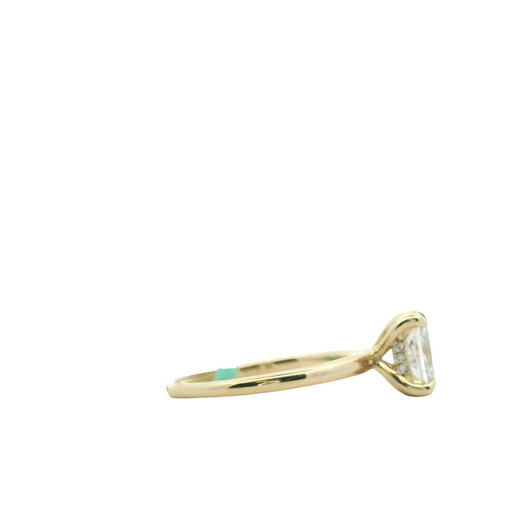 14K Yellow Gold 1.25CTW Elongated Cushion-Cut Lab Diamond Engagement Ring