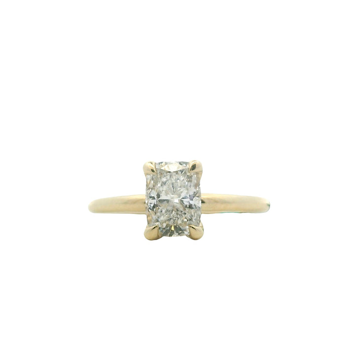 14K Yellow Gold 1.25CTW Elongated Cushion-Cut Lab Diamond Engagement Ring