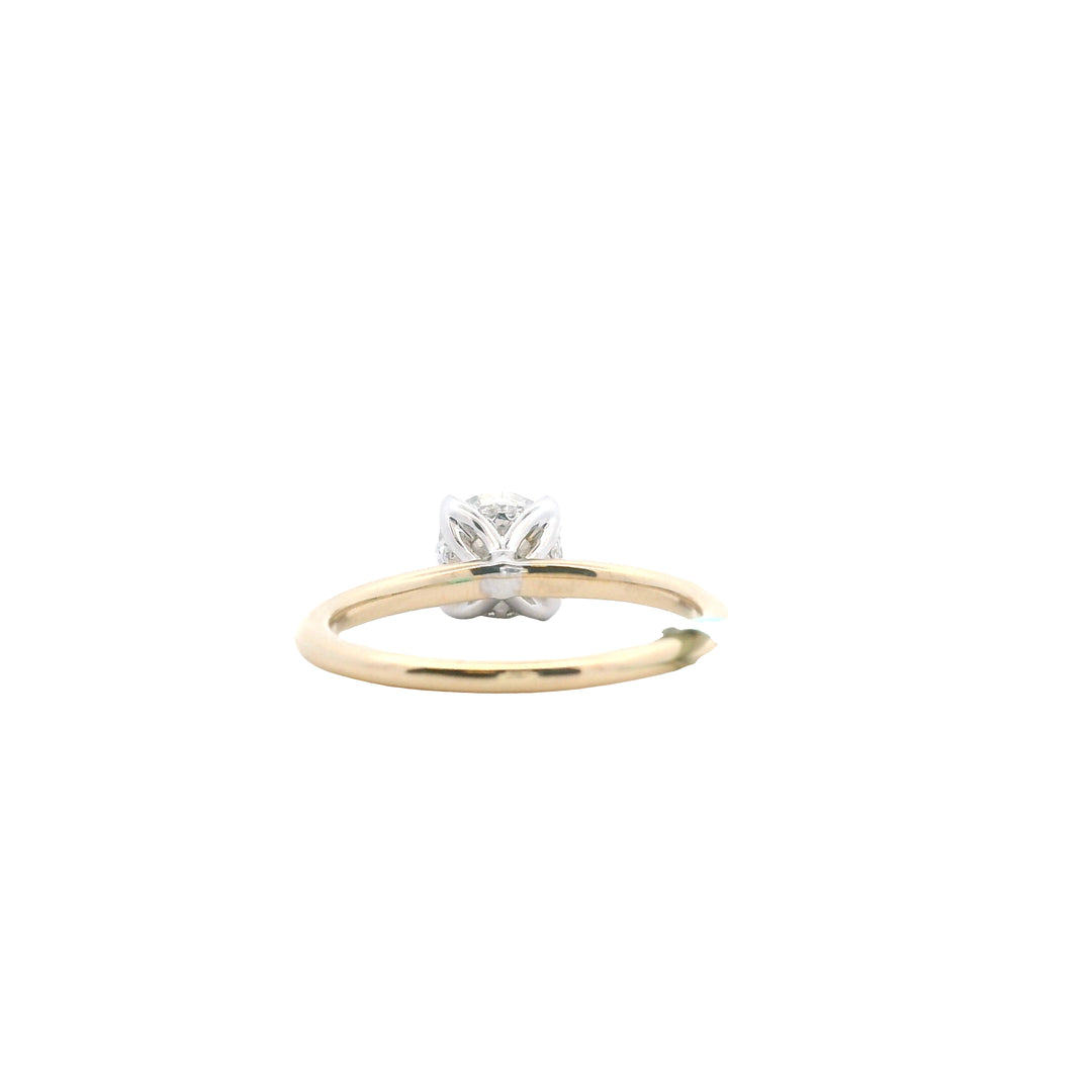 14K Two Tone Gold 1.23CTW Round Lab Diamond Engagement Ring