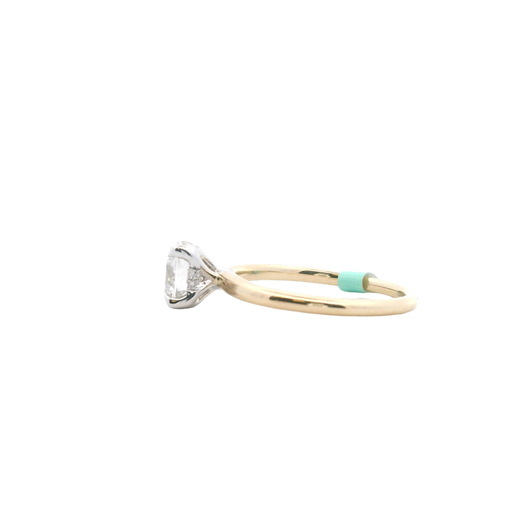 14K Two Tone Gold 1.23CTW Round Lab Diamond Engagement Ring