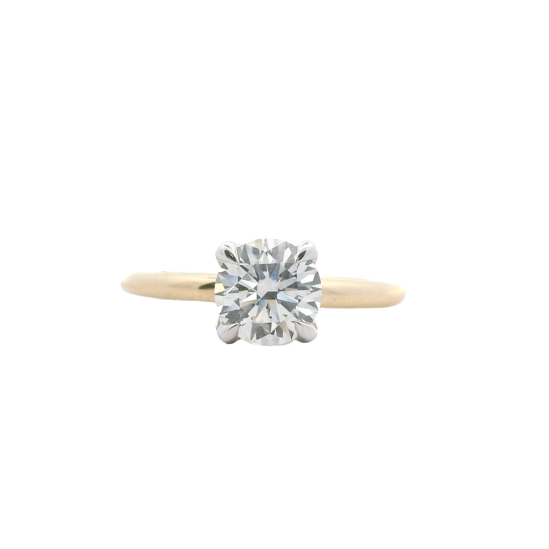 14K Two Tone Gold 1.23CTW Round Lab Diamond Engagement Ring