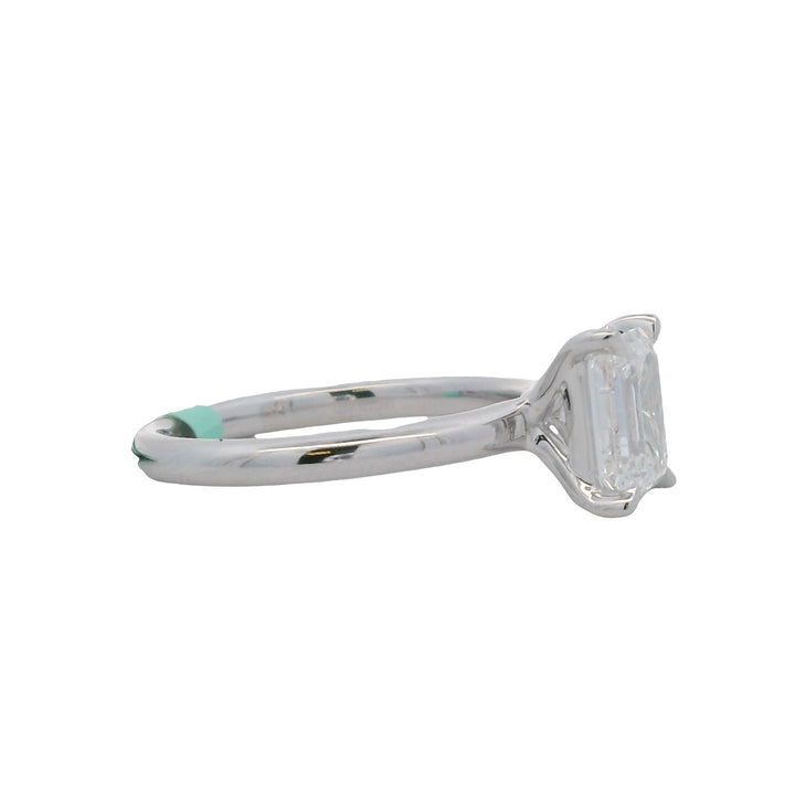 14K White Gold 1.51CTW Emerald-Cut Lab Diamond Solitaire Engagement Ring