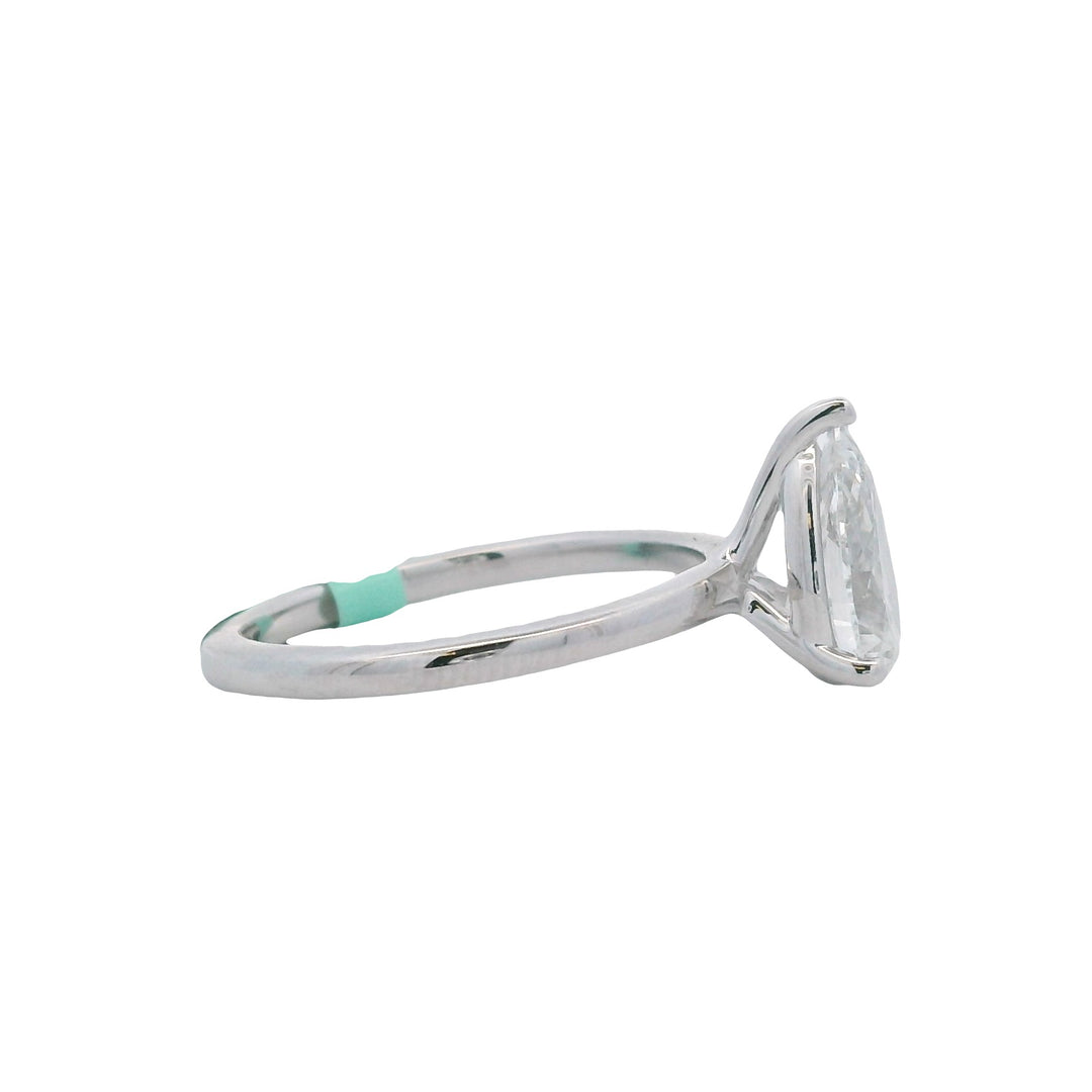 14K White Gold 1.59CTW Pear-Shaped Lab Diamond Solitaire Engagement Ring