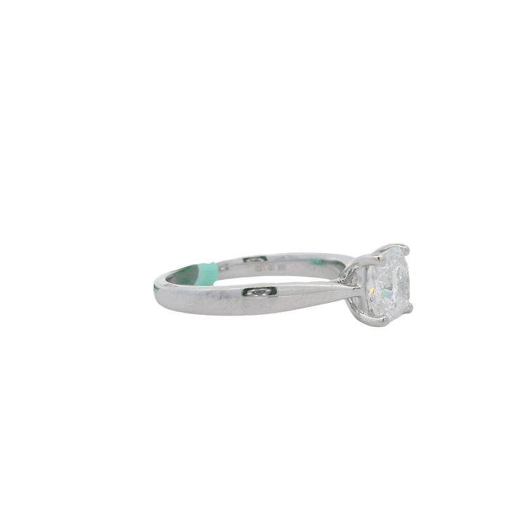 14K White Gold 1.46CTW Cushion-Shaped Lab Diamond Solitaire Engagement Ring