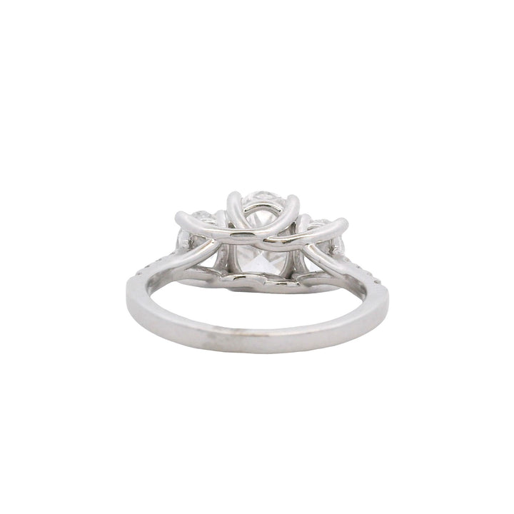 14K White Gold 3.25CTW Lab Grown Diamond Three-Stone Engagement Ring
