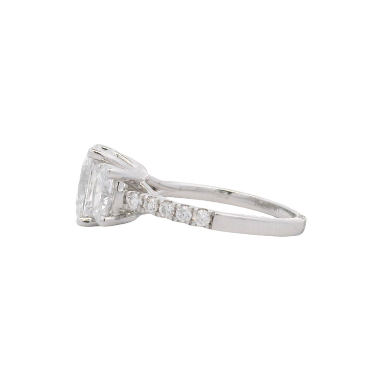 14K White Gold 3.25CTW Lab Grown Diamond Three-Stone Engagement Ring