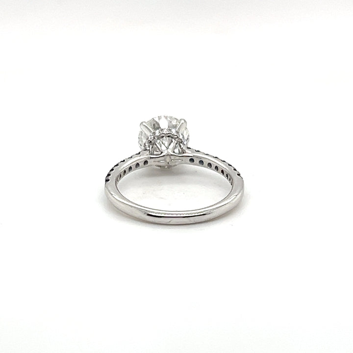 14K White Gold Lab Diamond & Blue Sapphire Engagement Ring