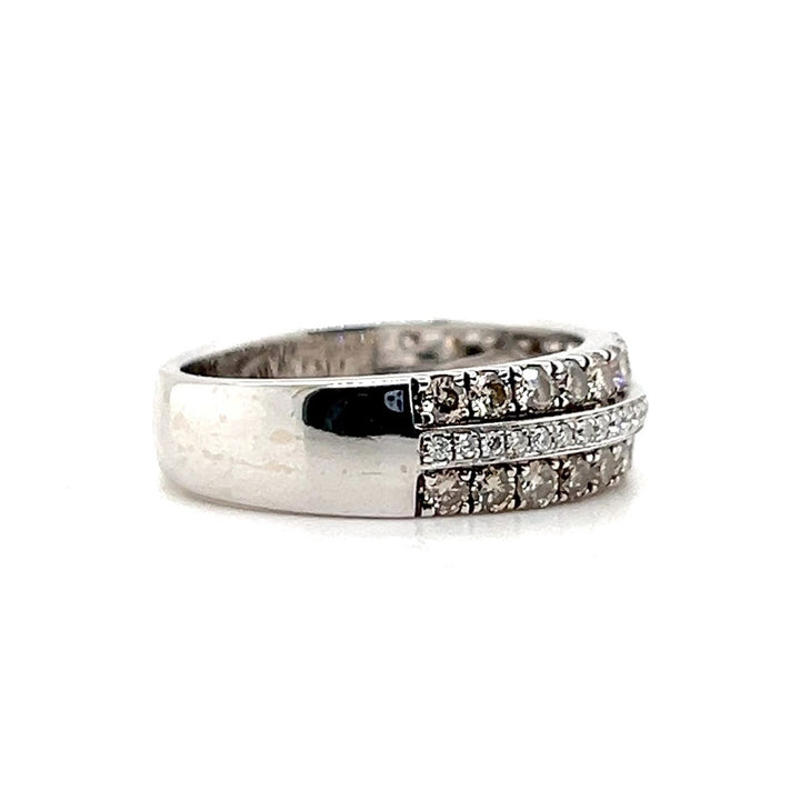 Estate Le Vian 14KT White Gold Triple Row Diamond Band, Contemporary