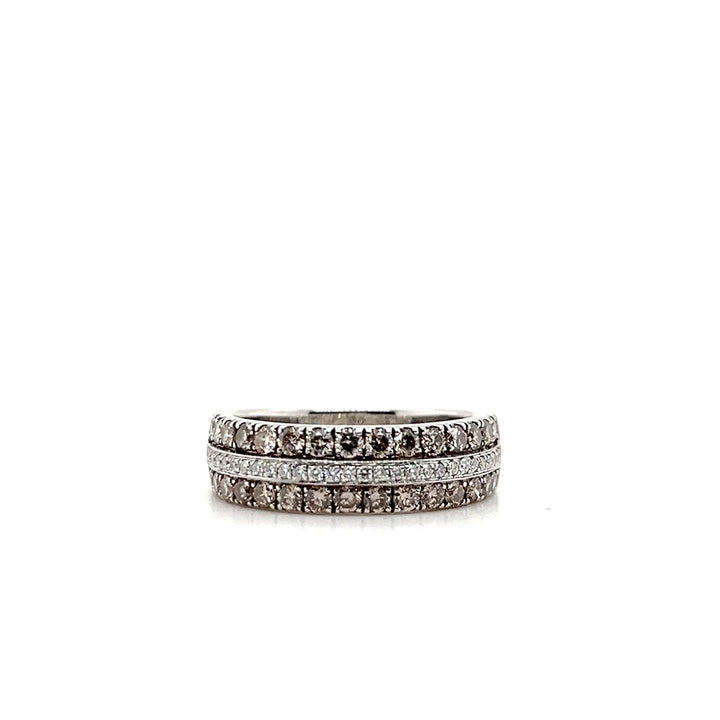 Estate Le Vian 14KT White Gold Triple Row Diamond Band, Contemporary