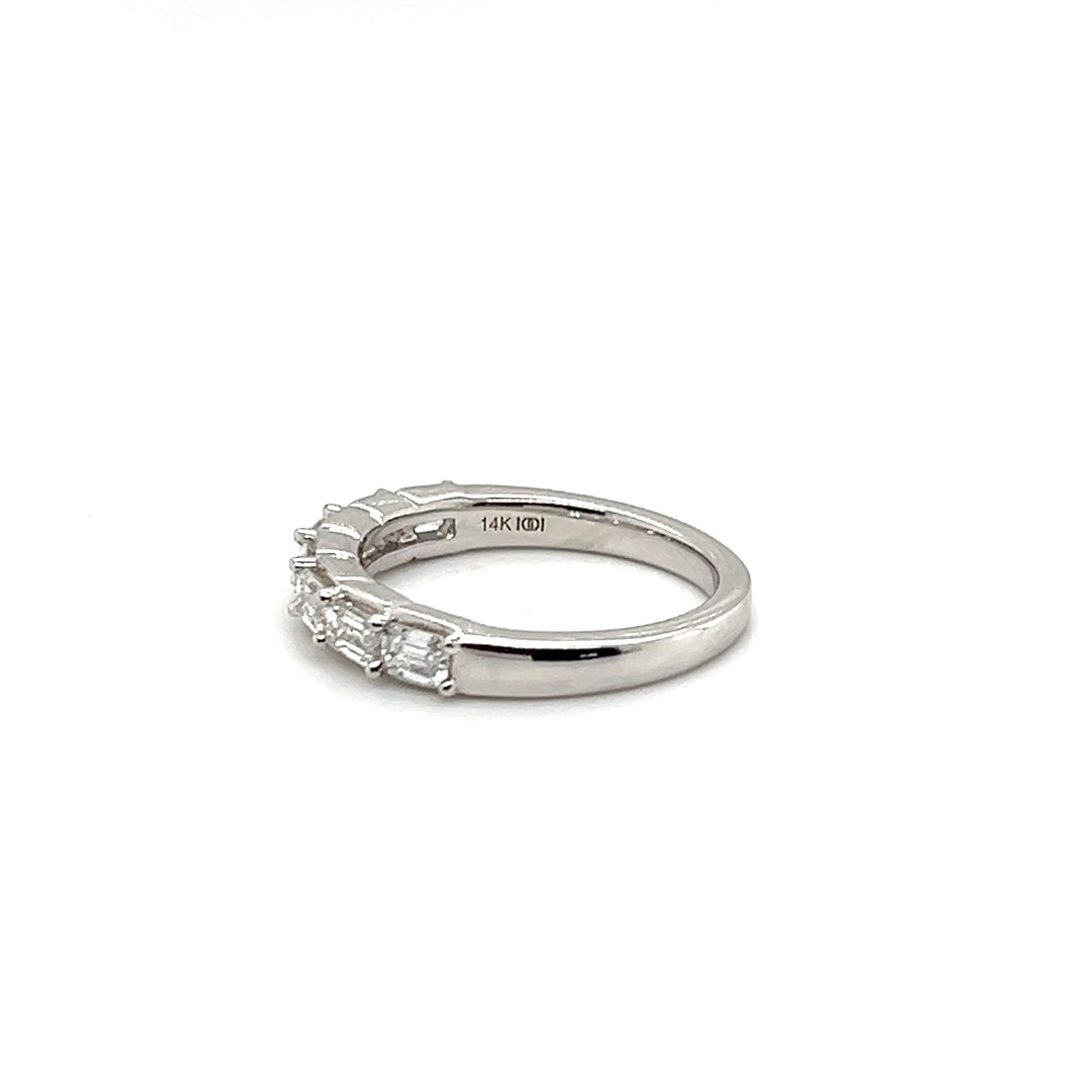 14K White Gold 1.00CTW Emerald-Cut Lab Diamond Wedding Band