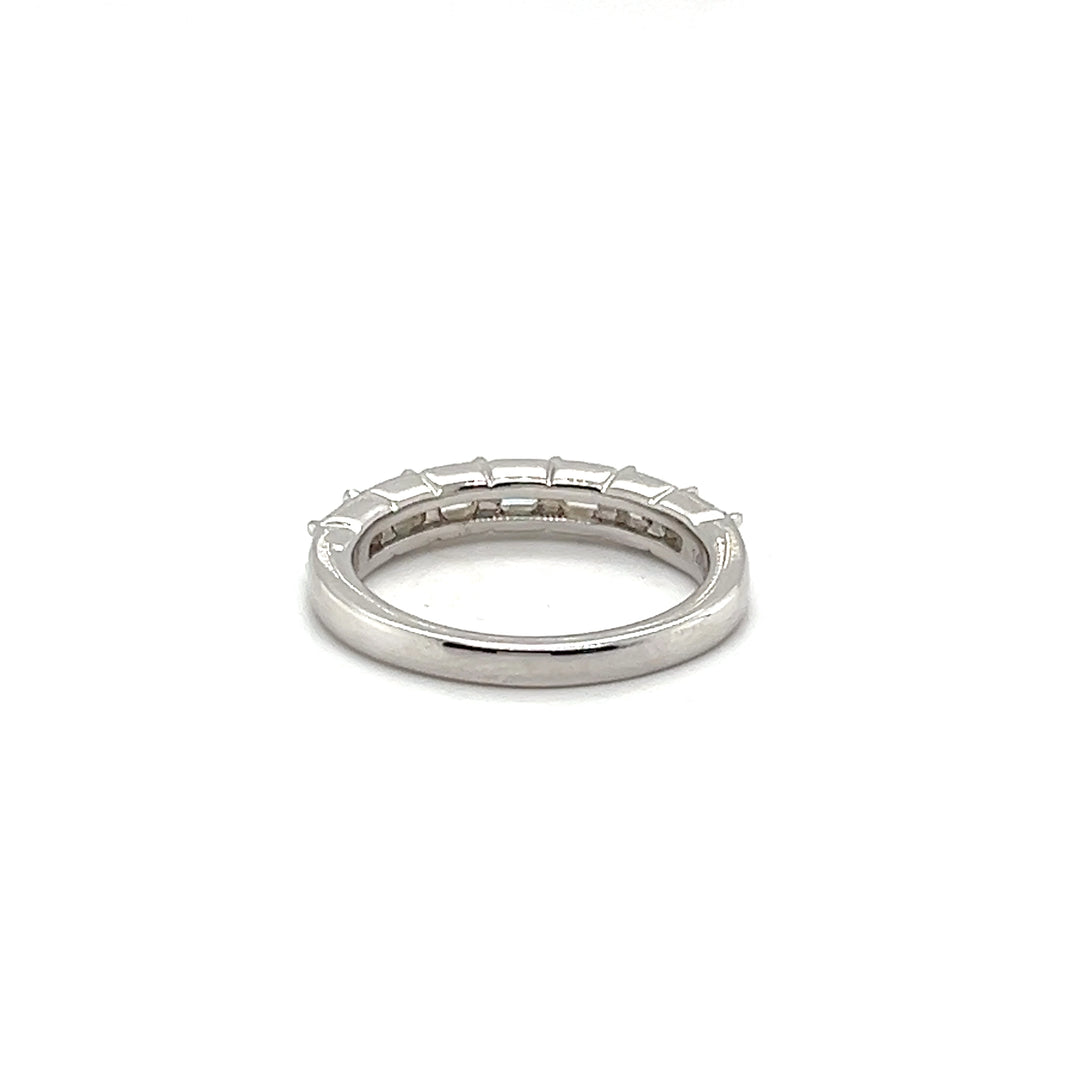 14K White Gold 1.00CTW Emerald-Cut Lab Diamond Wedding Band