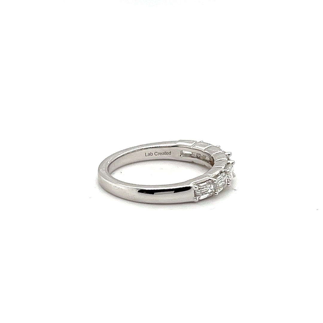 14K White Gold 1.00CTW Emerald-Cut Lab Diamond Wedding Band