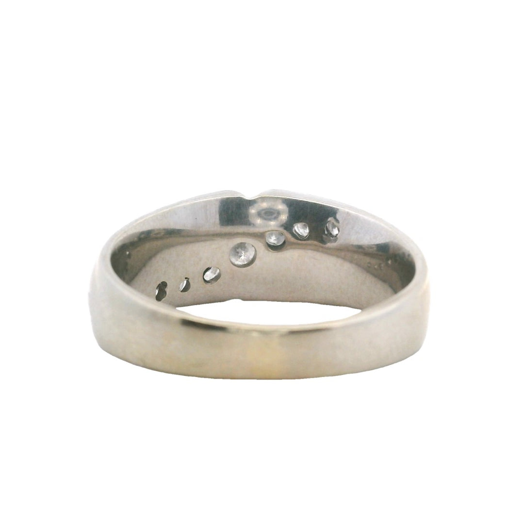 Estate 14K White Gold 0.51CTW Diamond Men's Channel Wedding Band